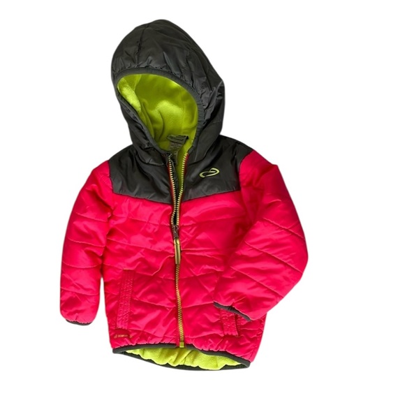Size 18 month champion neon yellow and pink winter jacket - Picture 1 of 10